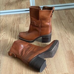 Franco Sarto Tan Leather Ankle Booties